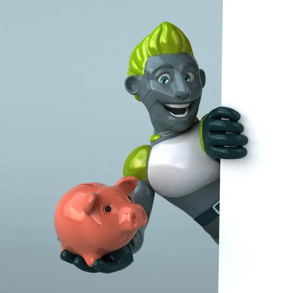 Green Robot Illustration — Stock Photo, Image