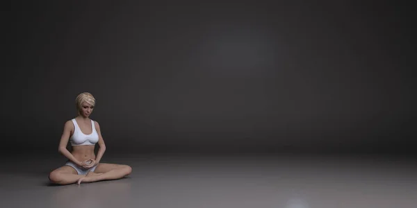 Lady Meditating Yoga — стоковое фото