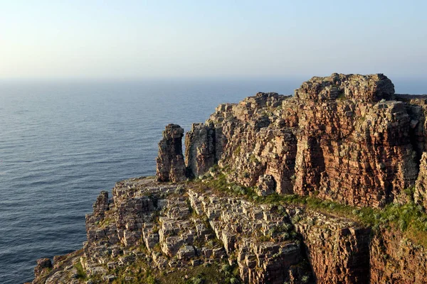 Rockstruktur Atlanten Bretagne Vid Cap Frehel — Stockfoto