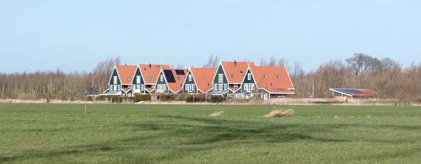 Zes Oude Huizen Nederland Typisch Hollands Landschap — Stockfoto