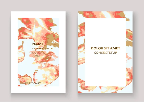 Coral Gold Mramorové Luxusní Textura Barvy Umělecké Svatební Pozvání Design — Stock fotografie