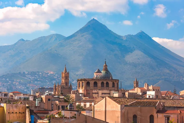 Вид Воздуха Палермо Закате Сицилия Италия — стоковое фото