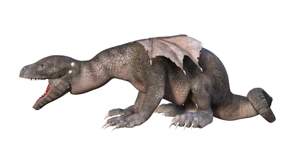 Darstellung Eines Fantasievoll Schlüpfenden Drachen Isoliert Auf Weißem Hintergrund — Stockfoto