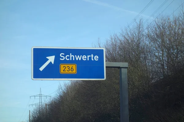 Autobahnabfahrt Schwerte — Stockfoto