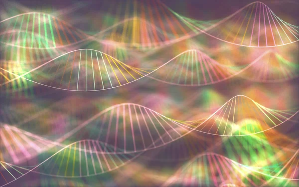 Image of genetic codes DNA. Concept image for use as background. Colored 3D illustration.