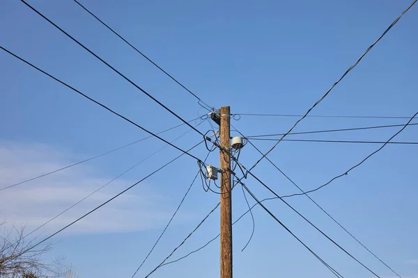Nombreux Câbles Lignes Électriques — Photo