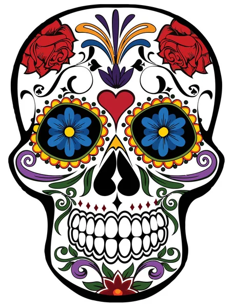 Calavera Cráneo Festival Mexicano Celebración Día Muerto Ilustración —  Fotos de Stock