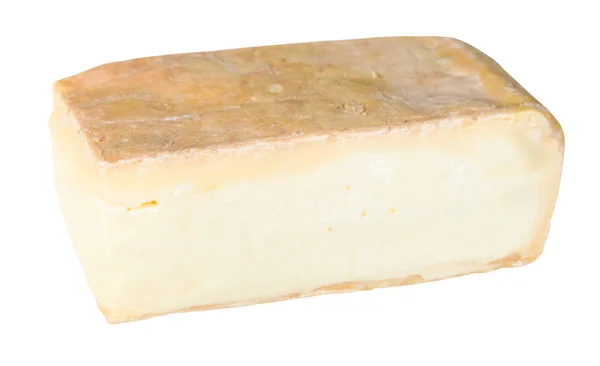 Stück Lokaler Italienischer Taleggio Käse Aus Kuhmilch Isoliert Auf Weißem — Stockfoto