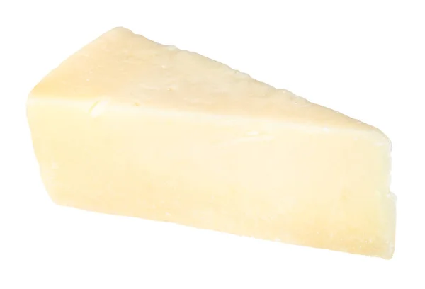 Skiva Lokala Italienska Pecorino Romano Fårmjölk Ost Isolerad Vit Bakgrund — Stockfoto