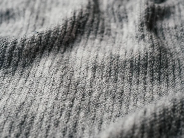 Textura Tejido Suéter Gris Ropa Suéter Fondo Con Pliegues — Foto de Stock