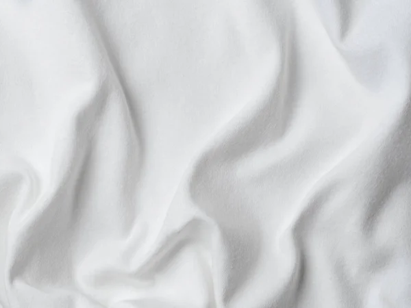 Kain Katun Putih Tekstur Latar Belakang Jersey Katun Dengan Lipatan — Stok Foto