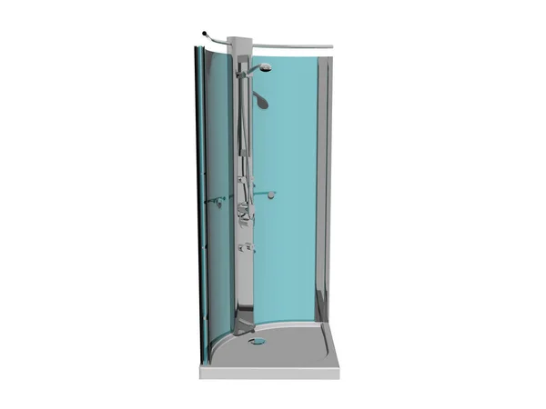 Shower Cabin Shower Plexiglas Cabin Rendering — Stockfoto