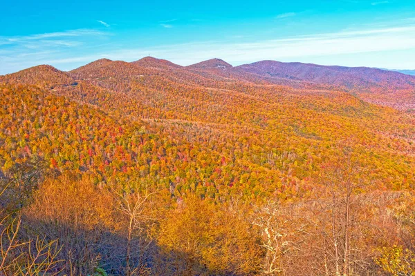 Barvy Podzimu Mountain Vista Blue Ridge Parkway Severní Karolíně — Stock fotografie