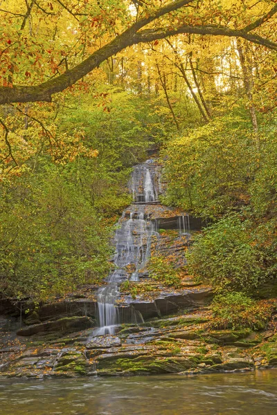 ノースカロライナ州のグレート スモーキー山脈の秋の静かなトムス支店の滝 — ストック写真