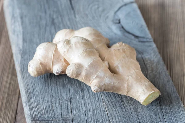 Fresh Ginger Wooden Board — Stock Photo, Image