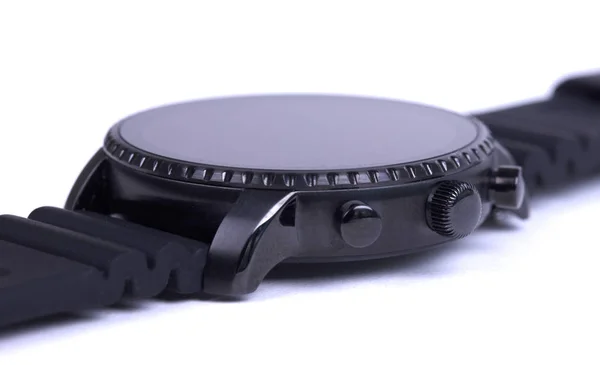 Schwarze Smartwatch Isoliert Auf Weißem Hintergrund — Stockfoto