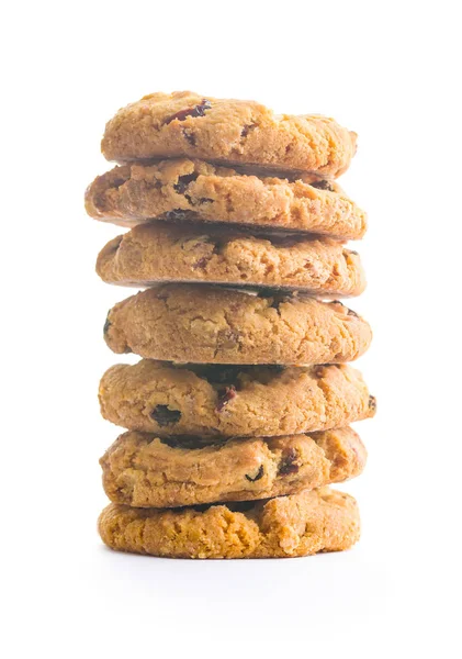 Sweet Cookies Raisins Isolated White Background — Stock Photo, Image