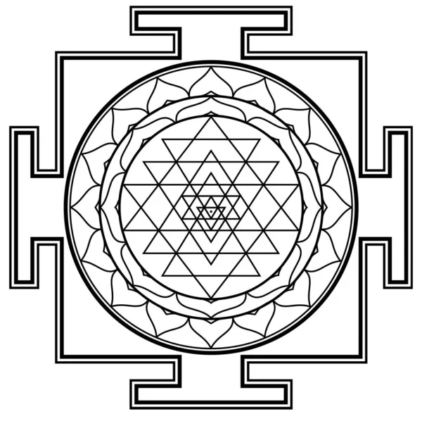 Mandala Sanat Illüstrasyonu Manevi Simetrik — Stok fotoğraf