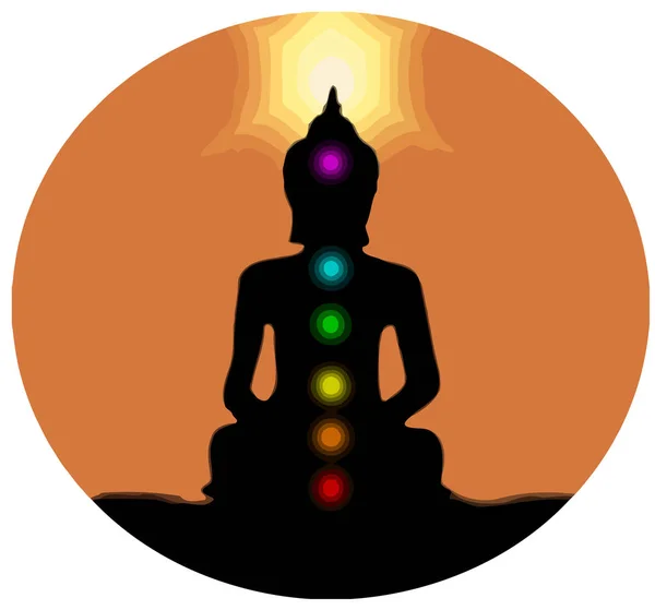 Helende Chakra Buddha Mindfulness Spirituele Meditatie Mantra Illustratie — Stockfoto