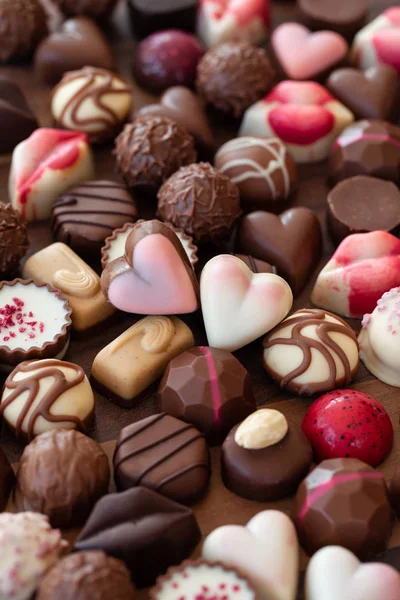 Assortment Delicious Gourmet Chocolates Truffles — Stock Photo, Image