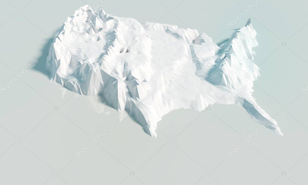 Mapa de alivio con las alturas de los Estados Unidos 2024