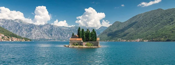 Insel Saint George Der Bucht Von Kotor Montenegro Einem Sonnigen — Stockfoto