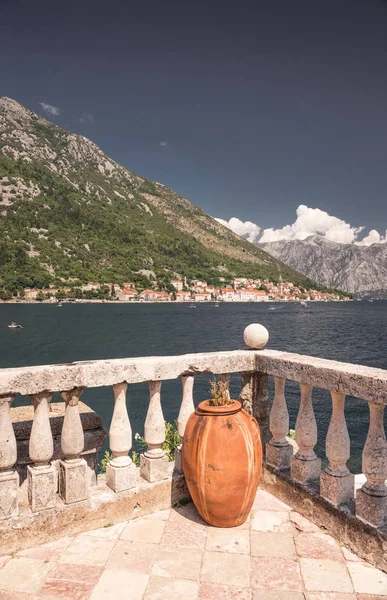 Perast Monténégro 2018 Vue Baie Kotor Depuis Île Monténégro — Photo