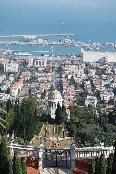 Vista Sobre Los Jardines Bahai Haifa Israel — Foto de Stock