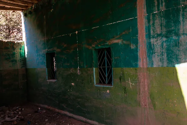 Interior Casa Fantasma Uma Aldeia Abandonada Wadi Massal Província Riade — Fotografia de Stock