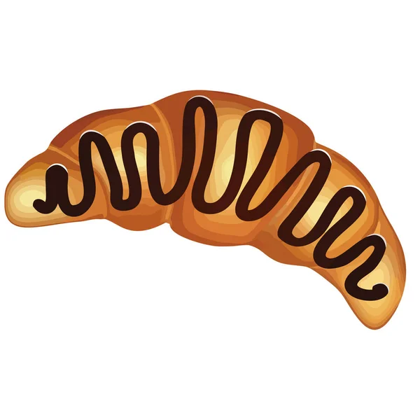 Colazione Gustoso Croissant Cioccolato Pane Cibo Panetteria Illustrazione Crosta — Foto Stock