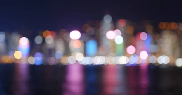 Bokeh Vista Noturna Cidade — Fotografia de Stock