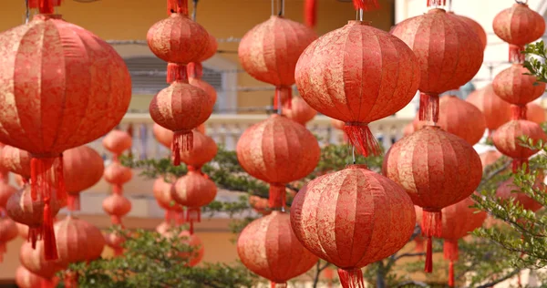 Lanterna Vermelha Ano Novo Lunar Tradicional — Fotografia de Stock