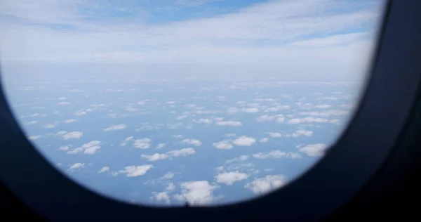 Ala Avión Volando Sobre Las Nubes — Foto de Stock