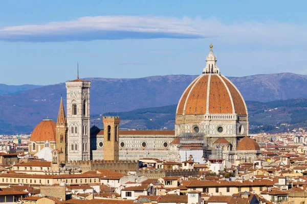 Letecký Pohled Florencii Florentská Katedrála Brunelleschi Kupolí Italské Mezník Toskánsko — Stock fotografie