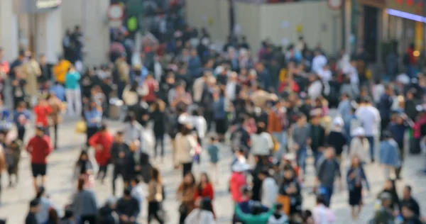 Flou Des Gens Marchent Dans Rue — Photo