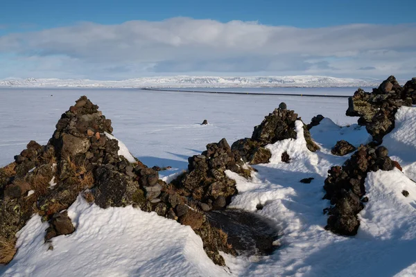 アイスランド ヨーロッパで冬の間にパノラマ風景 — ストック写真