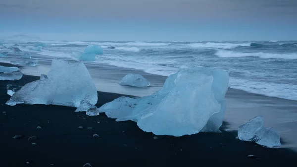Iceberg Diamond Beach Joekulsarlon Islanda — Foto Stock