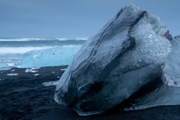 Iceberg Diamond Beach Joekulsarlon Islandia — Foto de Stock