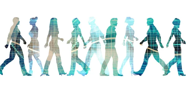 Crowd People Walking Business Concept — Stock Photo, Image