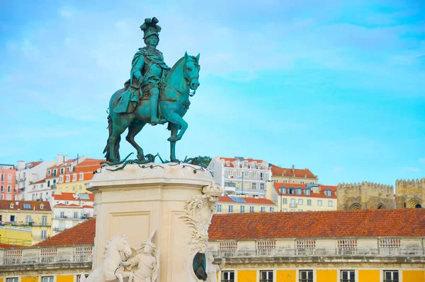 Estatua Ecuestre Del Rey José Lisboa Portugal — Foto de Stock