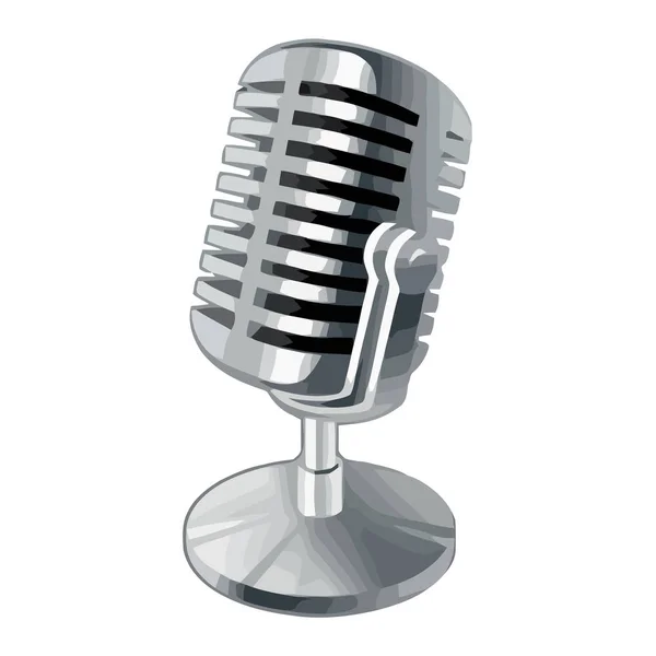 Mikrofon Retro Studio Voice Sing Equipment Silber Illustration — Stockfoto