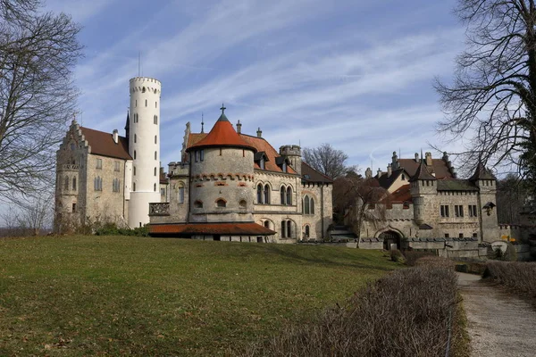 Zamek Lichtenstein Niemczech — Zdjęcie stockowe