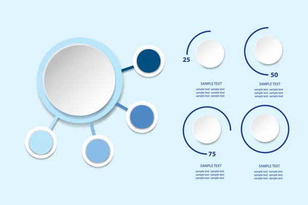 Infographic Κενό Κύκλο Τέσσερις Λευκούς Κύκλους Γύρω Και Κύκλους Δείχνει — Φωτογραφία Αρχείου