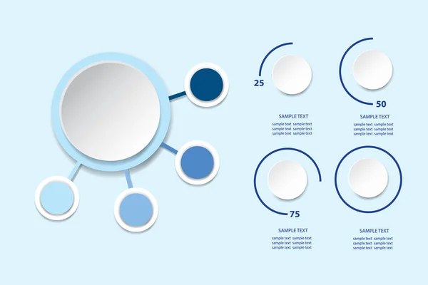 Infographie Sous Forme Cercle Vide Avec Quatre Cercles Vides Autour — Photo