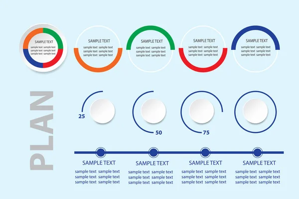 Plano Desempenho Infográfico Moderno Como Ondas Onduladas Coloridas Linha Tempo — Fotografia de Stock