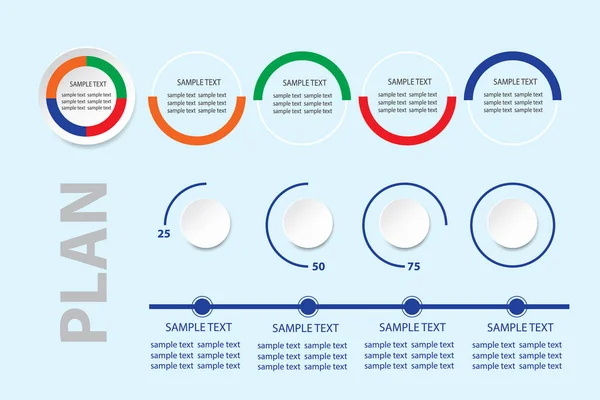 Modern Infografikai Teljesítmény Terv Színes Hullámok Idővonal Készen Áll Szöveg — Stock Fotó