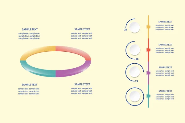 Infografik Einer Bunten Ellipse Die Teile Unterteilt Ist Und Prozess — Stockfoto