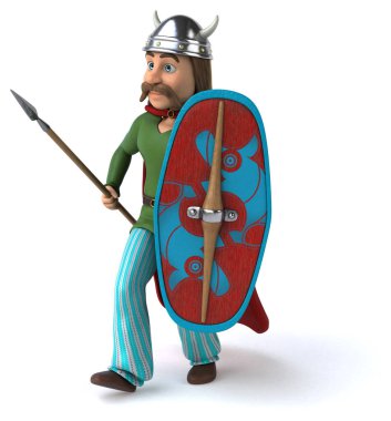 Gaul warrior - 3D Illustration clipart