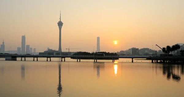 Macao Stad Kvällen — Stockfoto