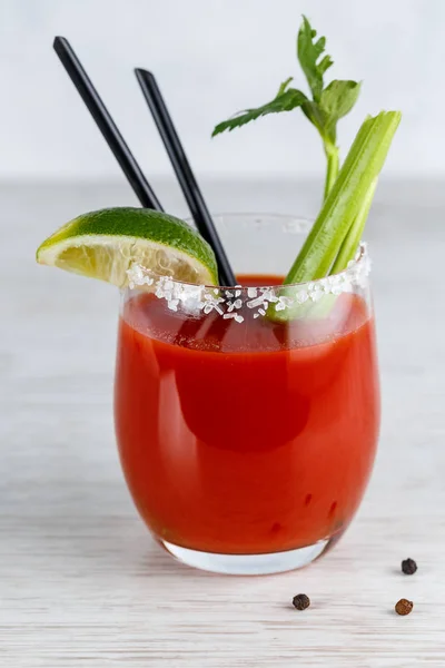 Cocktail Bloody Mary Con Sedano Limone — Foto Stock